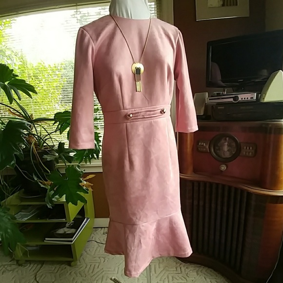 eShakti Dresses & Skirts - NWOT eShakti ultra-Suede Flounced Dress